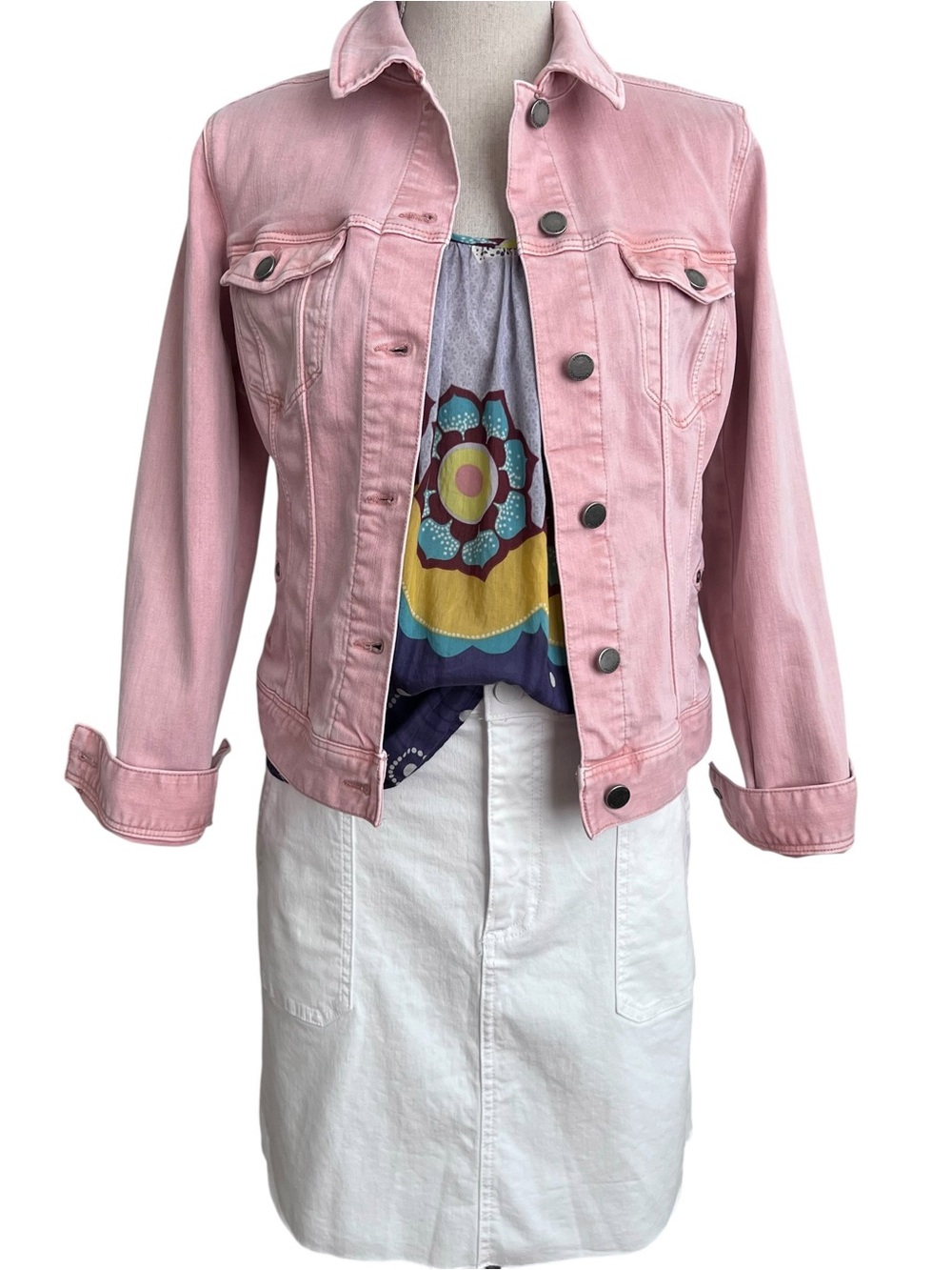 Liverpool Pink Denim Jacket Size Small